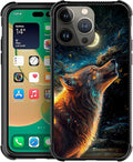 for iPhone 14 Pro Max Case, Star Cave Hungry Wolf Pattern Graphic Design Girl by FKBRCL4U