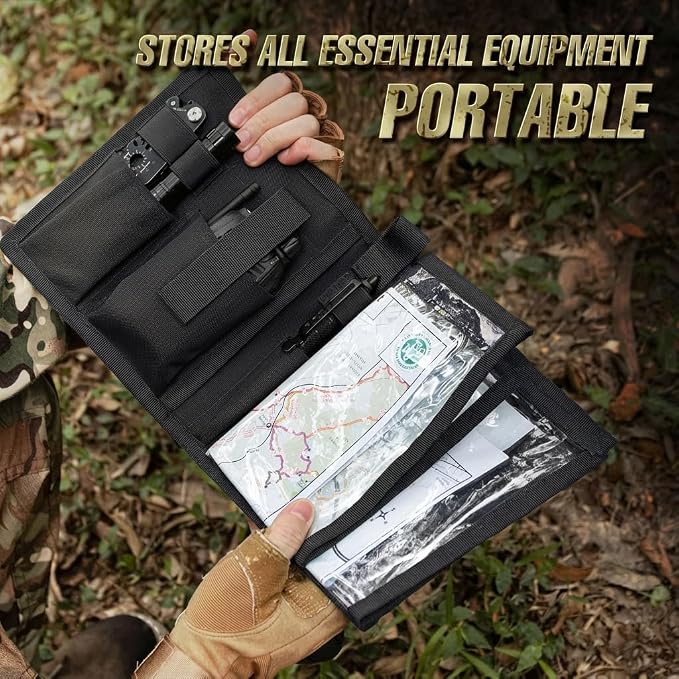 KOSIBATE Map Case, Military Map Protector, Water-Resistant Map Pouch Holder - Image 4