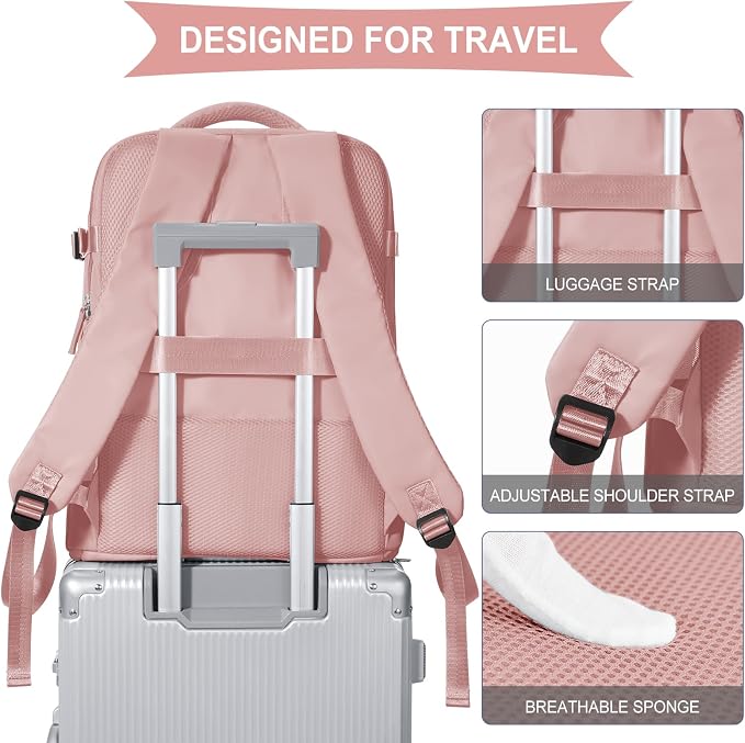coowoz Large Travel Backpack For Women Men, Carry On Backpack Flight Approved - Image 6