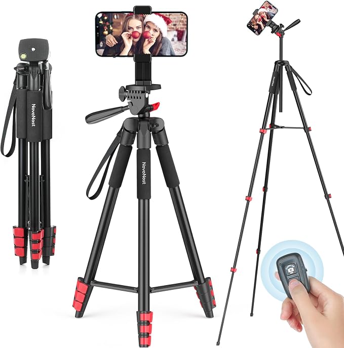 65" Phone Tripod Stand, Tripod for iPhone & Camera by Phonetripod