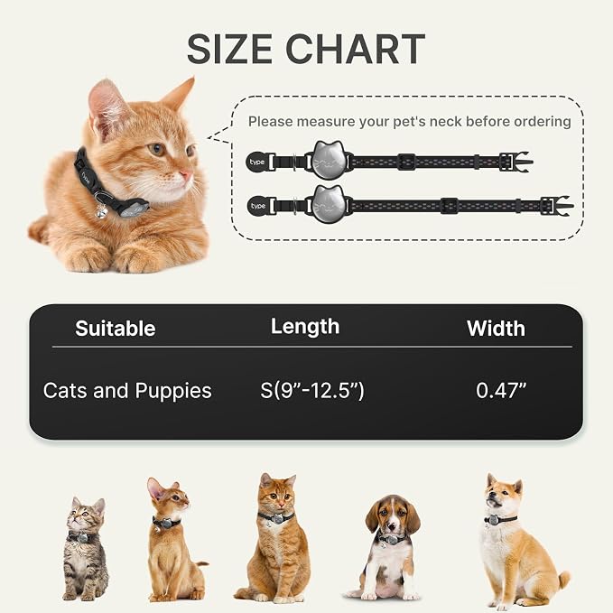 Waterproof Airtag 2nd & 1st Cat Collar, Breakaway Cat Airtag Collar - Image 6
