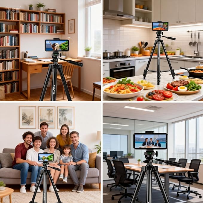 65" Aluminum Phone & Camera Tripod - Image 3