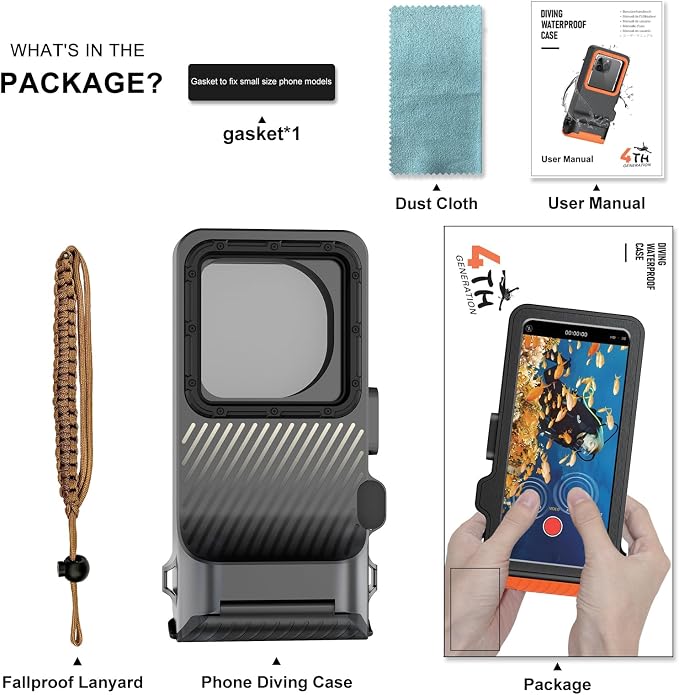 Waterproof Phone Case for Snorkeling & Diving, IP68 Waterproof Hard Case for - Image 6