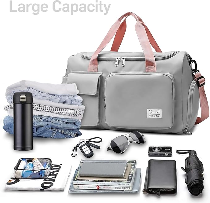 Suruid Travel Duffel Bag with Shoes Compartment Sports Gym Bag with Dry Wet - Image 4