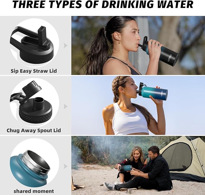 32oz Insulated Water Bottle, BPA Free&Leak Proof, Stainless Steel Water Flask - Image 3