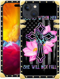 Compatible with iPhone 15 Case, Praying Cross Hands Luxury Golden Decoration by Unknown