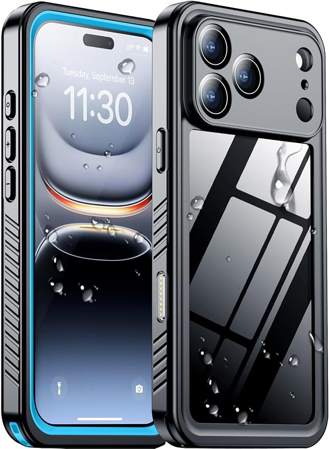 Temdan Compatible with iPhone 17 Pro Case, Waterproof Built-in Screen & Camera by Temdan