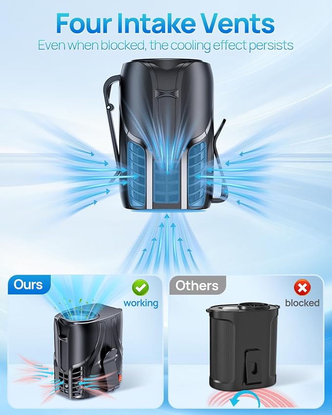 Portable Personal Waist Fan& Neck Fan, 14000RPM Brushless Motor, 40H Runtime - Image 5