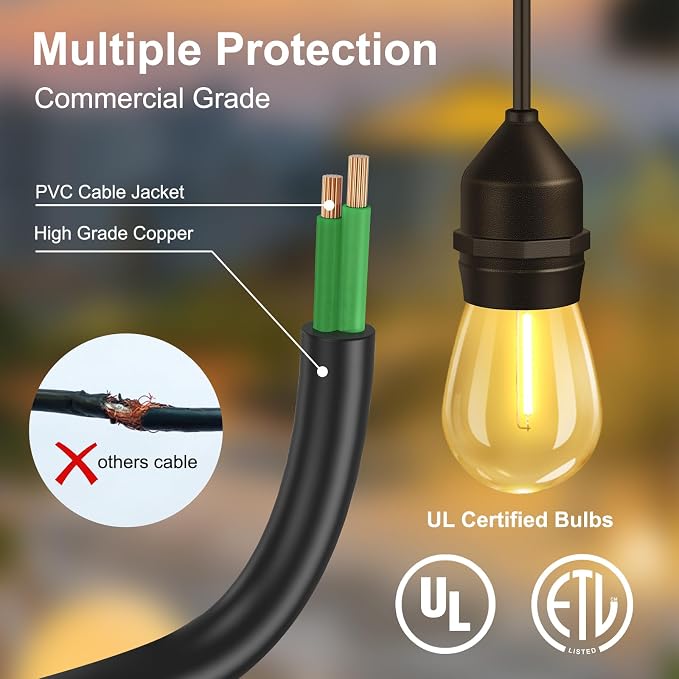50FT LED Outdoor String Lights - Image 5