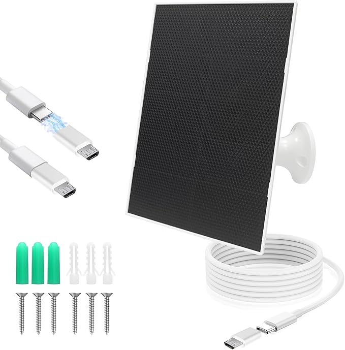 4W Solar Panel for Security Camera, Type C&Micro Solar Panel Charger for by YYTDDUUU