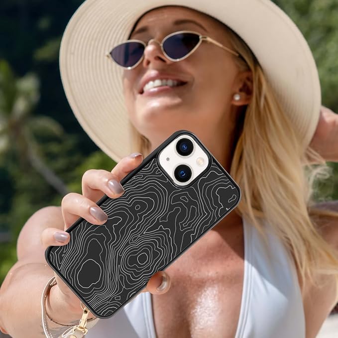 Aesthetic Topographic Map Phone Case Compatible - Image 8
