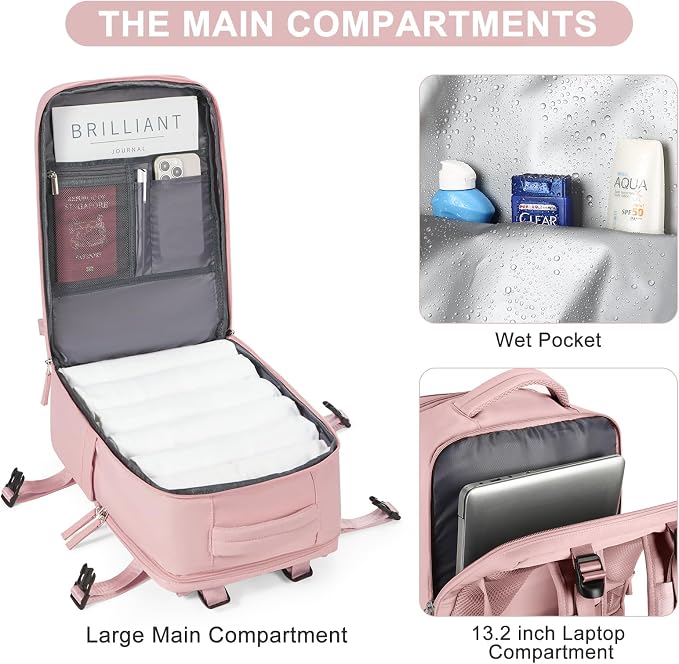 Travel Backpack for Women Airline Approved Carry on Backpack for Airplanes - Image 5
