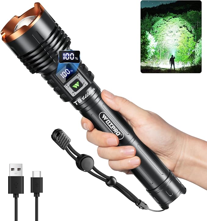 WdtPro Rechargeable LED Flashlights High Lumens, Super Bright 90000LM by WdtPro
