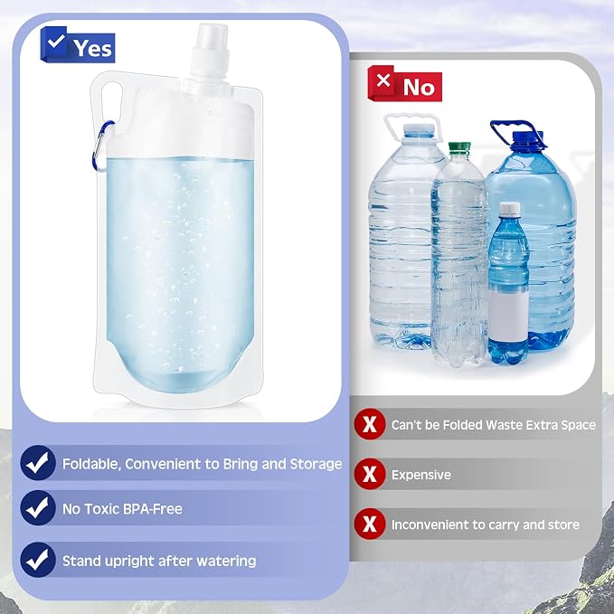 Maxdot 12 Pack 1L Collapsible Travel Water Bottles - Image 4