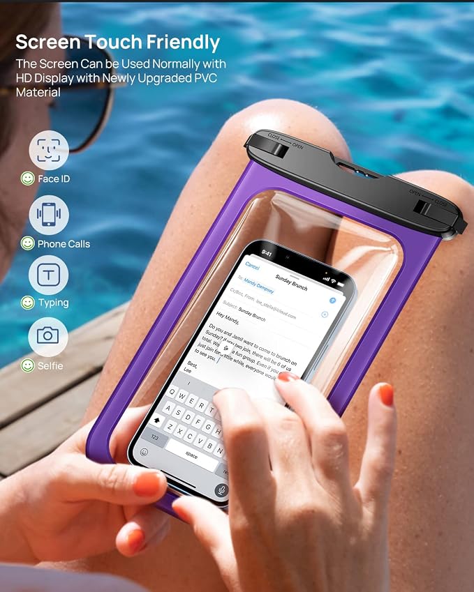 Lanhiem Large Waterproof Phone Pouch Universal IPX8 Waterproof Dry Bag - Image 5
