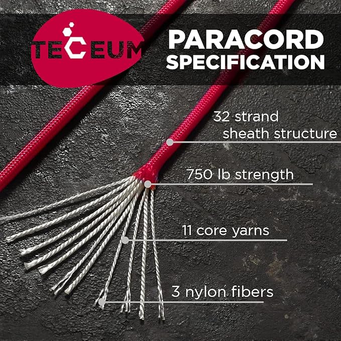 TECEUM 5/32" Paracord Rope 1000 – 1000ft / 200ft / 100ft / 50ft – Tactical - Image 2