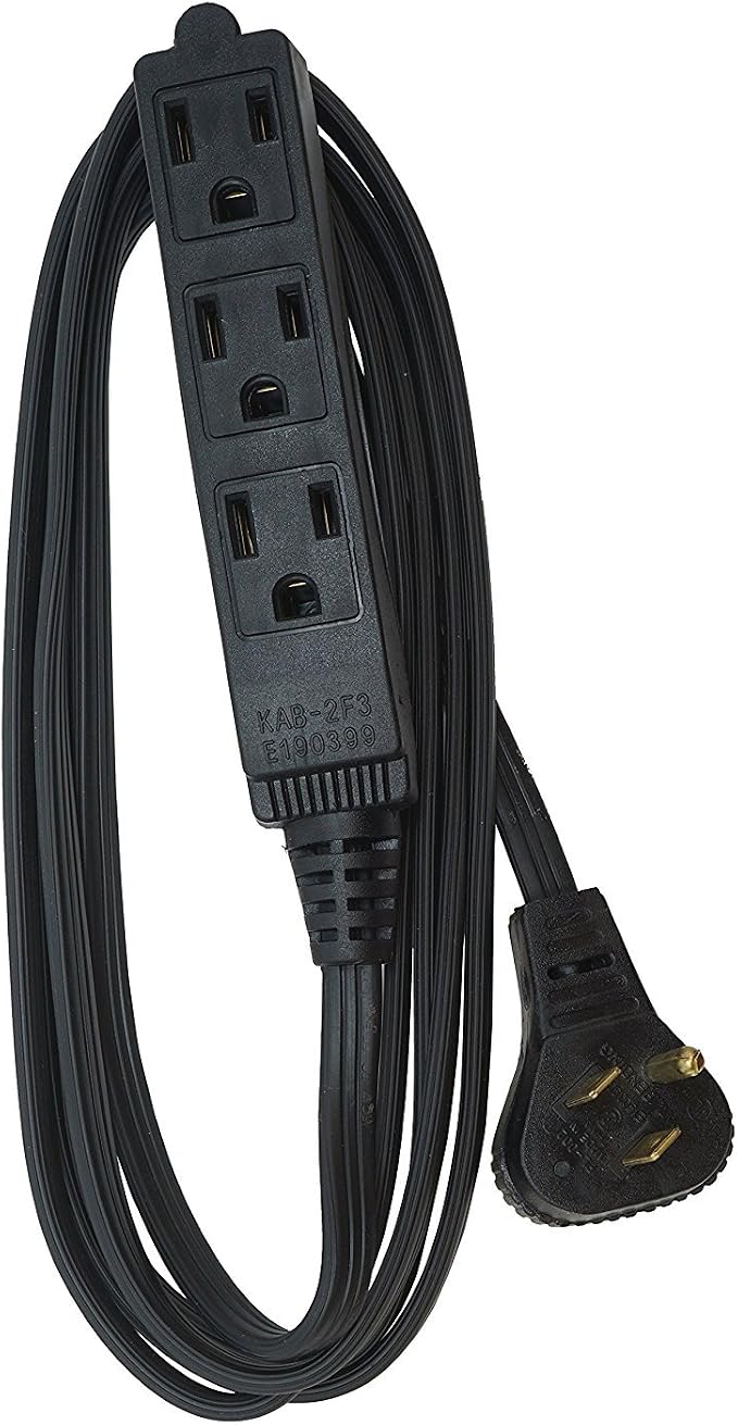 Woods 2243 16/3 Flat Indoor Extension Cord, 3 Grounded Outlets, Right Angled - Image 4