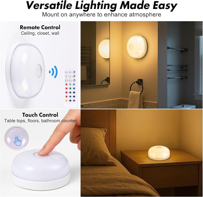 4-Pack Rechargeable Shower Light No Wiring, 15 RGBW Color Changeable Waterproof - Image 5