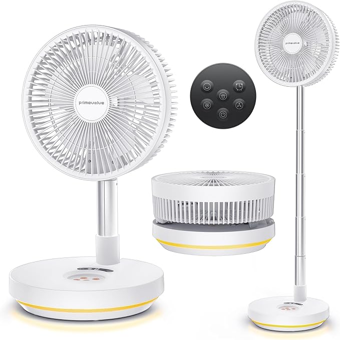 Primevolve Portable Rechargeable Oscillating Fan, Battery Operated Fan by Primevolve