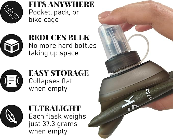 2Pcs 500ml Soft Flask, TPU Collapsible Soft Water Bottle - Image 4
