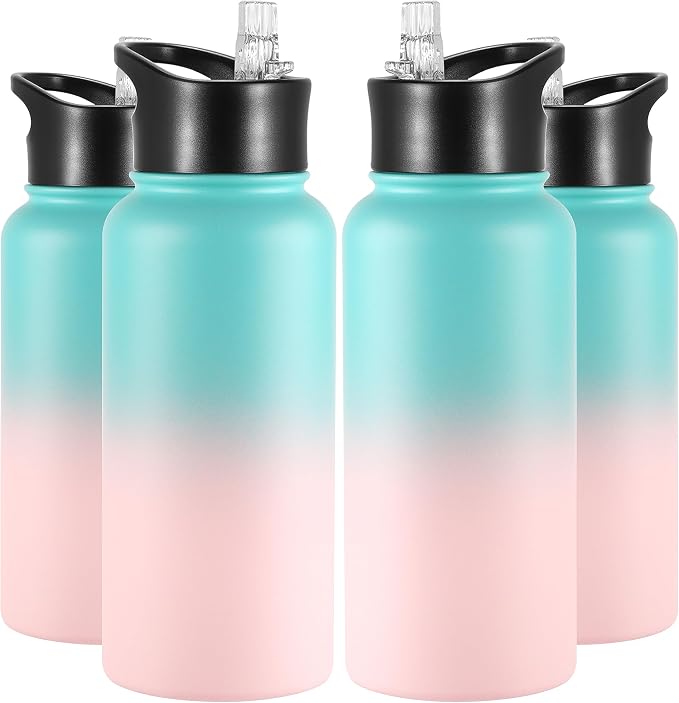 VEGOND 32 oz Insulated Water Bottle Bulk Stainless Steel Metal Water Bottles by VEGOND