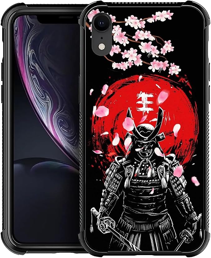 for iPhone XR Case, Sakura Japanese Samurai Pattern Graphic Design Girl Boy by FKBRCL4U