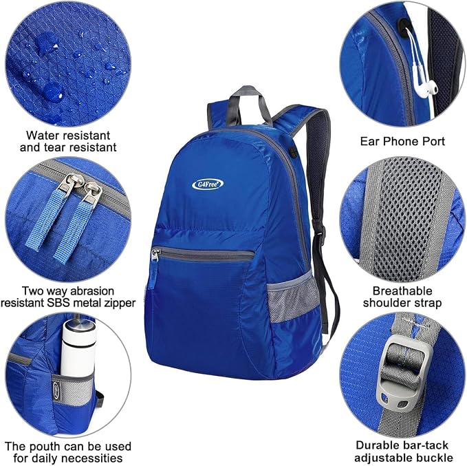 G4Free 20L Lightweight Packable Backpack Travel Hiking Daypack Foldable Backpack - Image 3