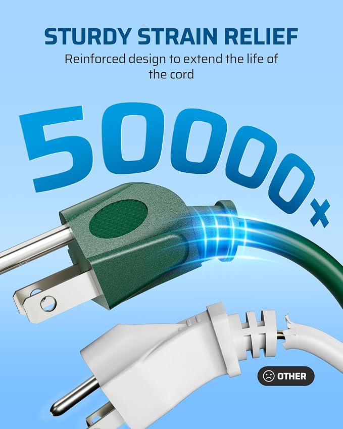 DEWENWILS 13Ft End to End Outdoor Extension Cord Multiple Outlets, Evenly - Image 7