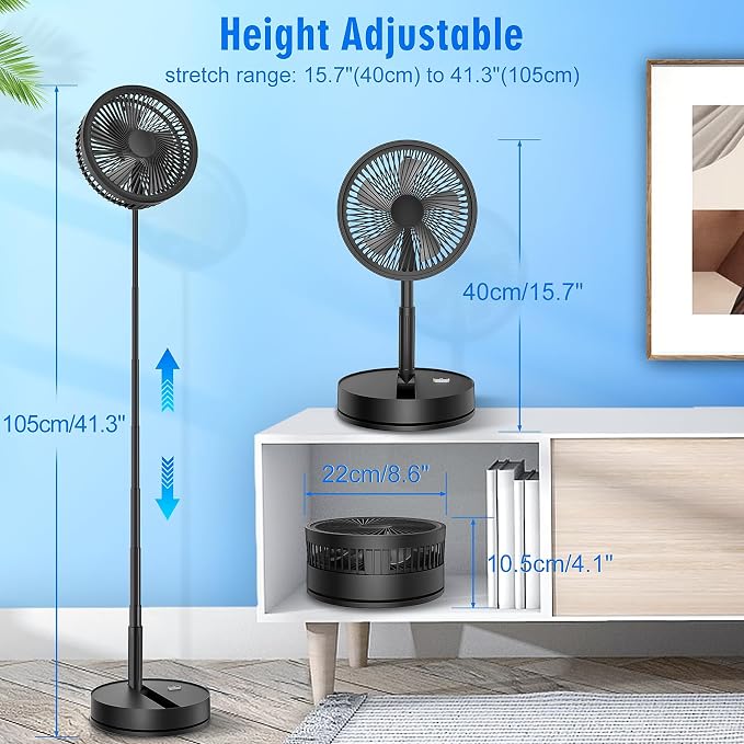 LIPETY Portable Foldable Rechargeable Oscillating Fan - Image 5