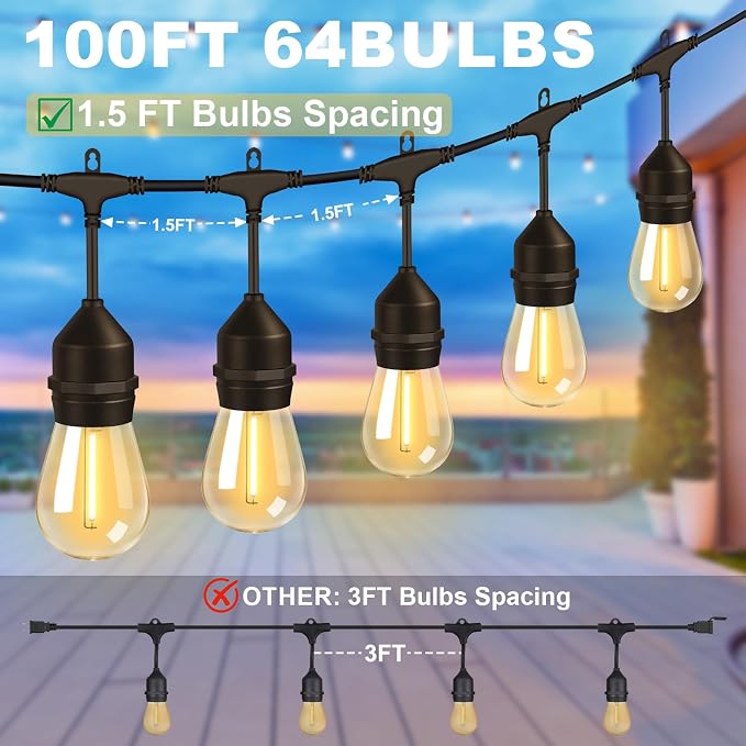 100FT Outdoor String Lights - Image 2