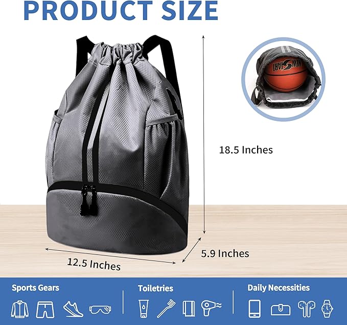 JELUTAR Drawstring Backpack Gym Bag - Image 2