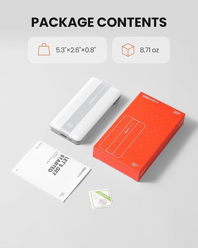 Fast Charging Power Bank, USB C Portable Charger Built-in Cables and Wall Plug - Image 8