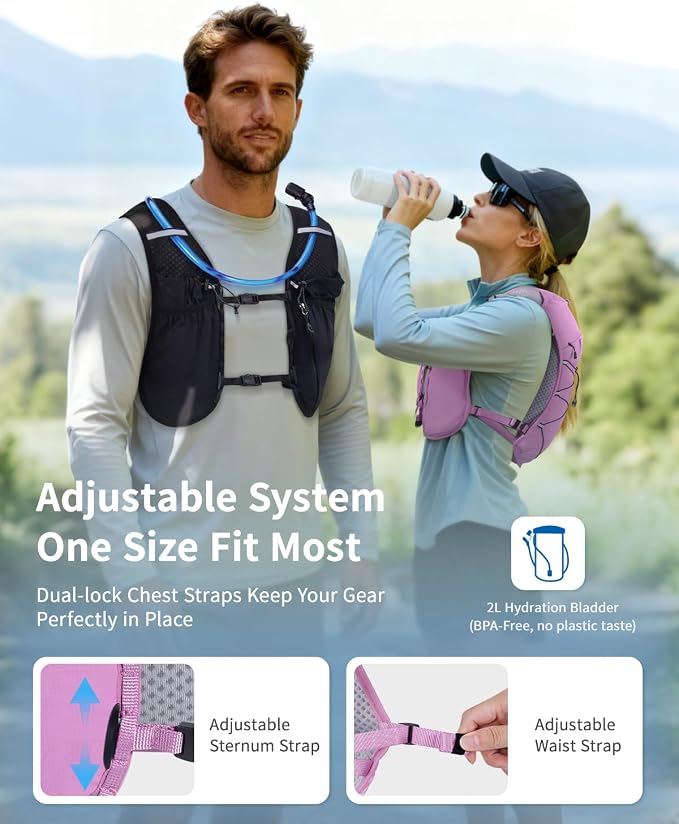 ECOHUB Running Hydration Vest Backpack, Lightweight Hydration Pack Bag Daypack - Image 5
