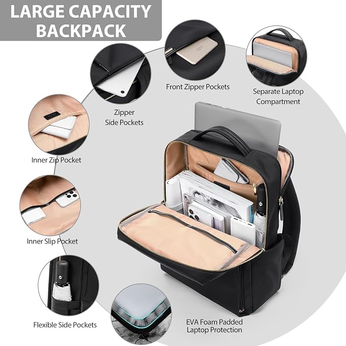 Laptop Backpack for Women, Work Business Traval Computer Backpacks - Image 2