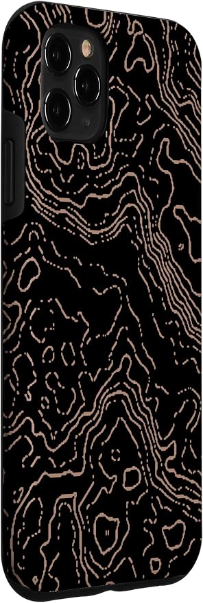 Topography Black & Brown Abstract Pattern Topographic Map Case - Image 3