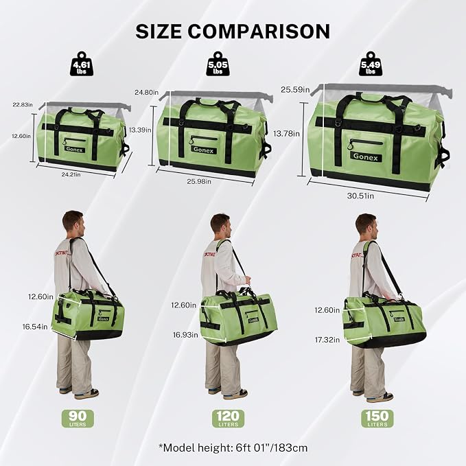 Gonex Waterproof Duffel Bag, 150L Heavy Duty Dry Duffle Bag - Image 2