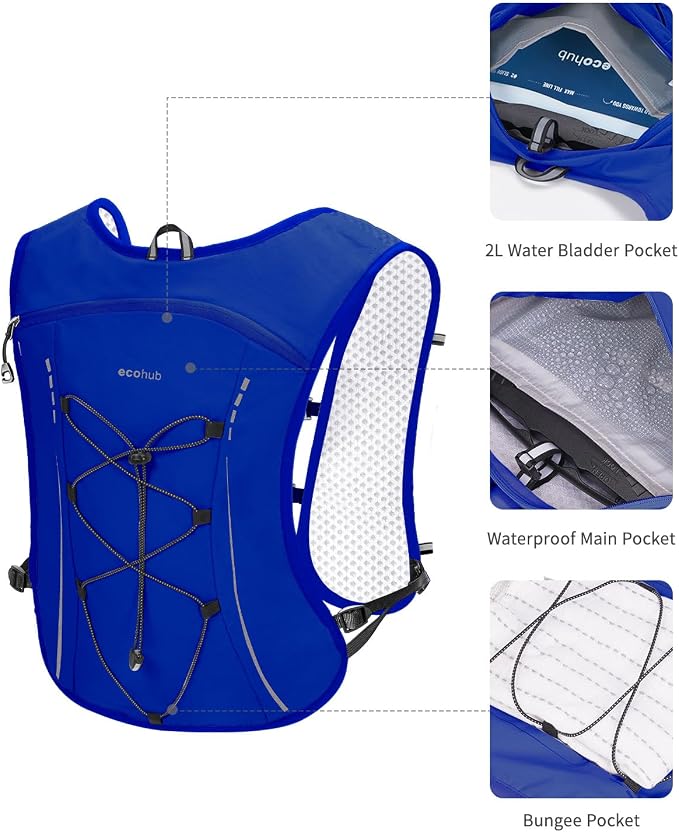 ECOHUB Running Hydration Vest Backpack, Lightweight Breathable Pack - Image 3
