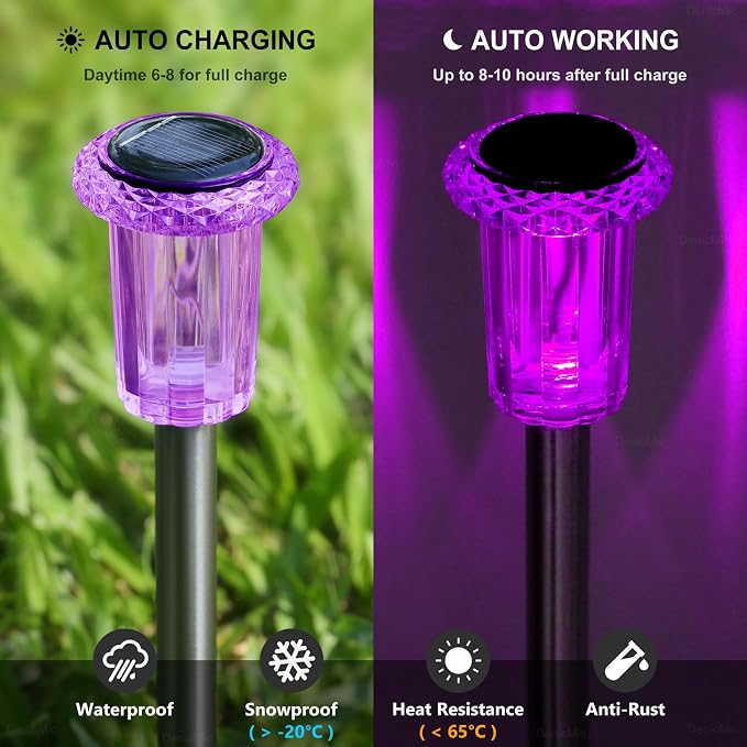 Christmas Solar Lights Outdoor 10 Pack Solar Pathway Lights Outdoor Halloween - Image 3
