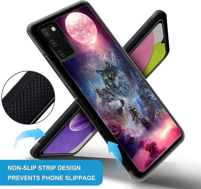 for Samsung Galaxy S20 FE Case, Star Two Wolfs Howling Pattern Graphic Design - Image 2