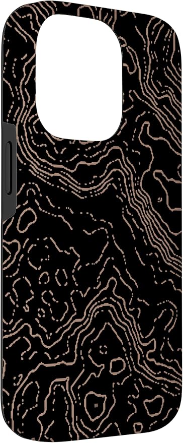 Topography Black & Brown Abstract Pattern Topographic Map Case - Image 3