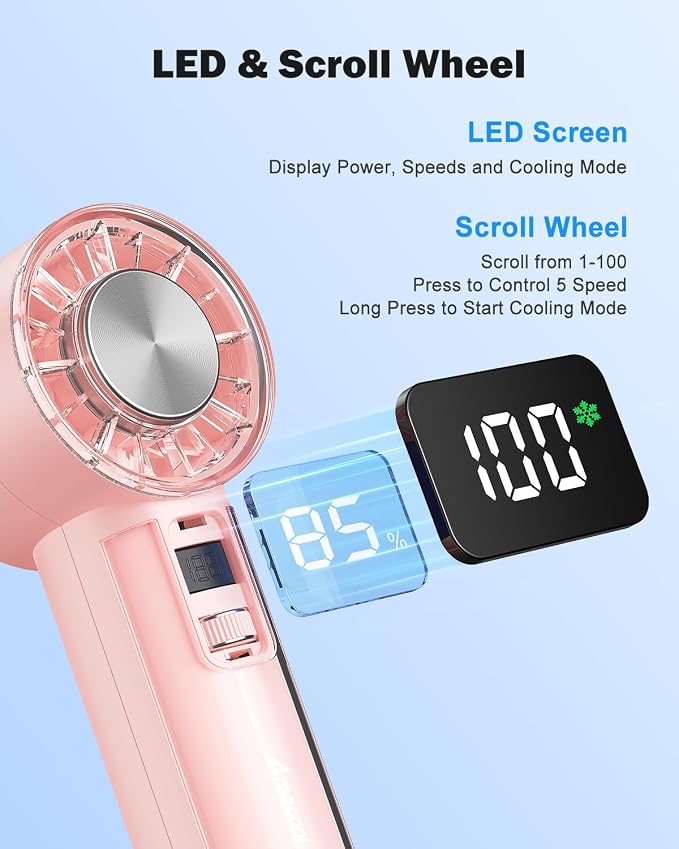 AMACOOL Handheld Fan with Ice Cooler, Mothers Day Gifts - Image 6