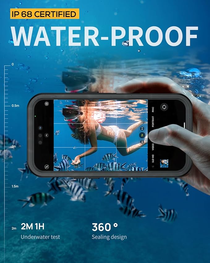 Lanhiem Magnetic for iPhone 15 Plus Case, IP68 Waterproof Dustproof Case - Image 2