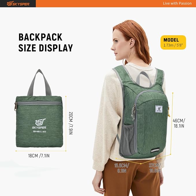 SKYSPER Small Daypack 10L/15L/20L Hiking Backpack Packable Lightweight Travel - Image 6
