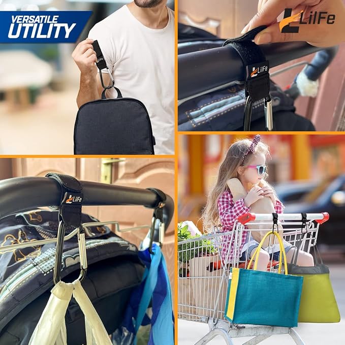 2 Pcs Black Baby Stroller Hooks - Image 7