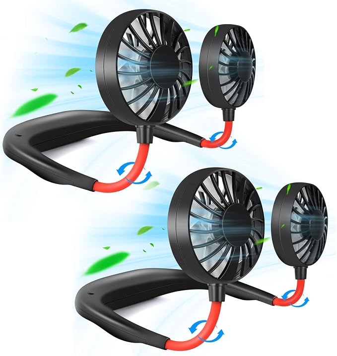 Portable Neck Fan Rechargeable Personal HandFree Fan Mini USB Wearable Neckband by JUANANIUG