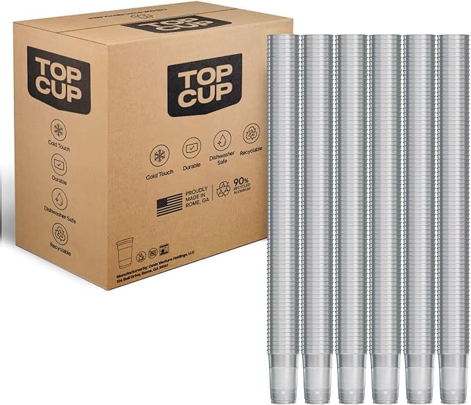 Top Cup – 24 Ounce, Reusable Aluminum Party Cups | Stealth Design | Cold-Holding by TopCup