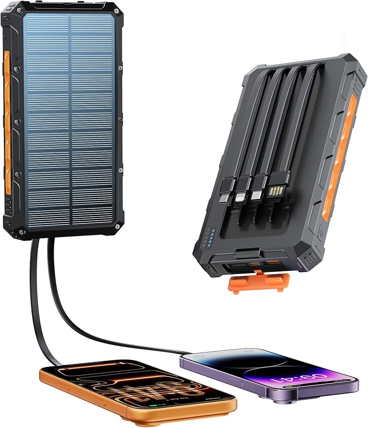 Solar-Charger-Power-Bank - 20000mah Solar Powered Battery Charger Cell Phone by Unknown