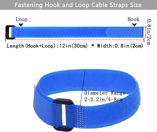 10 Pack Reusable Fastening Cable Ties and Cable Straps Blue Color djustable - Image 2