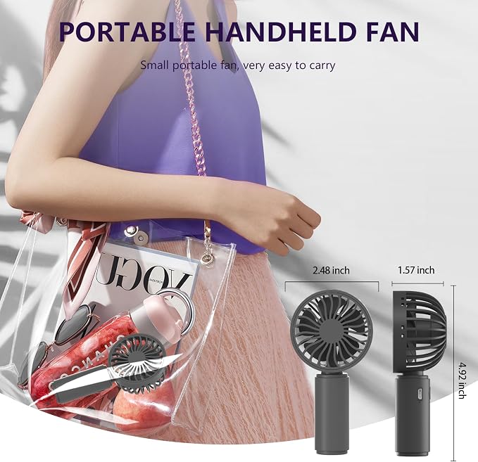 JODNO Mini Portable Handheld Fan 4-Pack, USB Rechargeable Battery Powered Small - Image 2
