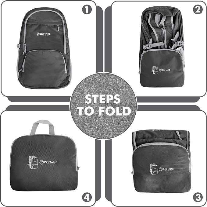 ZOMAKE Lightweight Packable Backpack 30L, Foldable Hiking Backpacks Water - Image 5